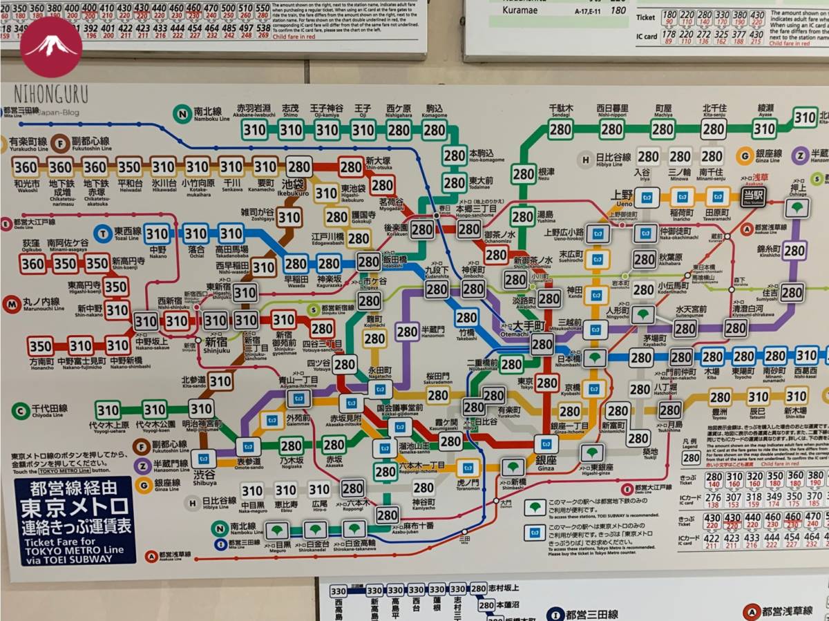 Bahnhof U-Bahn Zug Station Plan Fahrplan Tokio Subway Toei