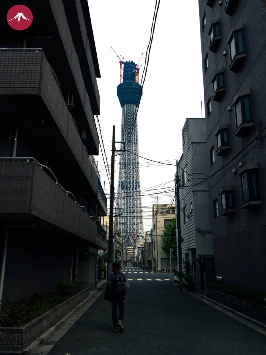 Bau Skytree Kran Turm Tokio