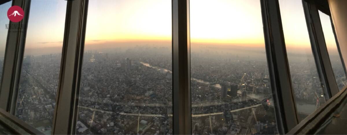 Panorama Tokyo Skytree Tokio Aussicht Sonnenuntergang Stadt