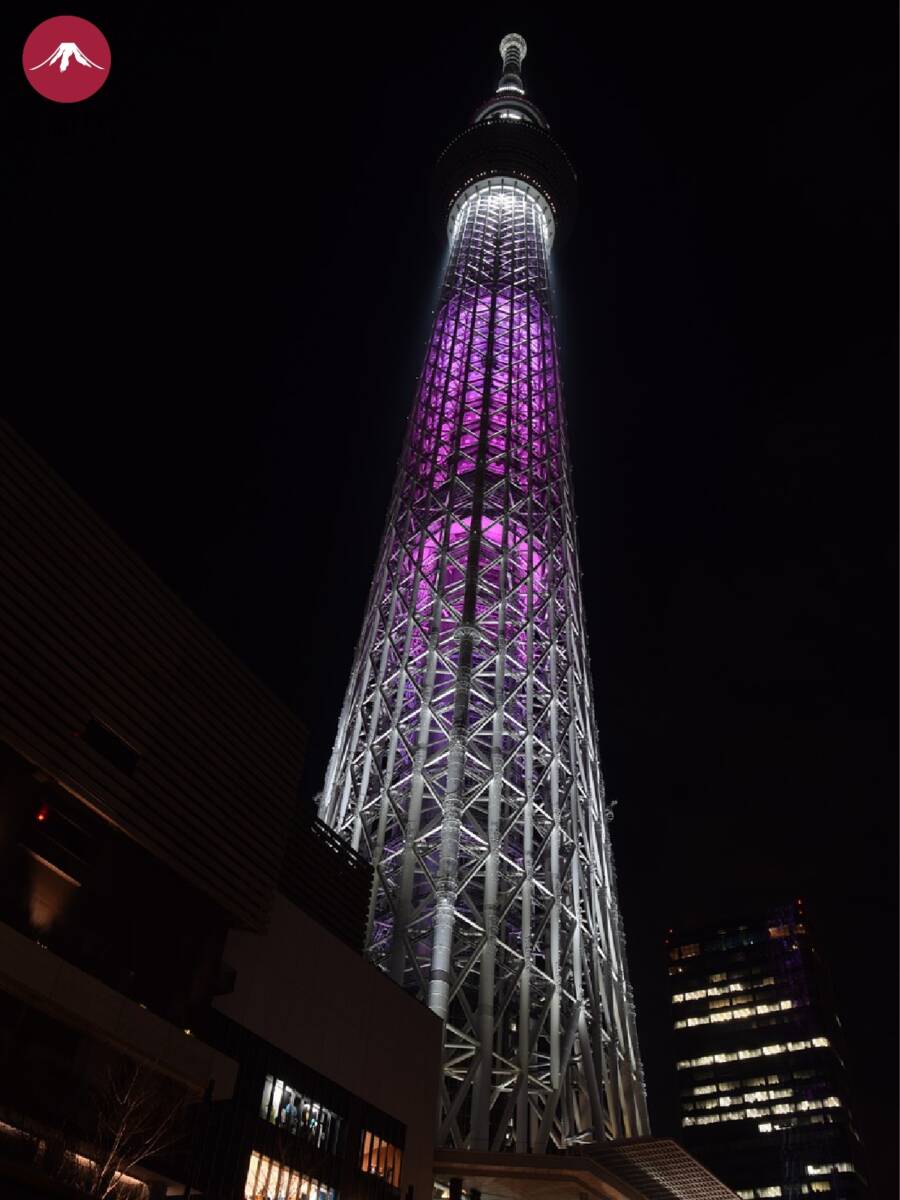 Skytree Tokyo Beleuchtung lila violett Licht